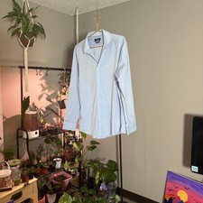 Men's Dress Shirt Light Blue Dotted Pattern Long Sleeve Smart Casual