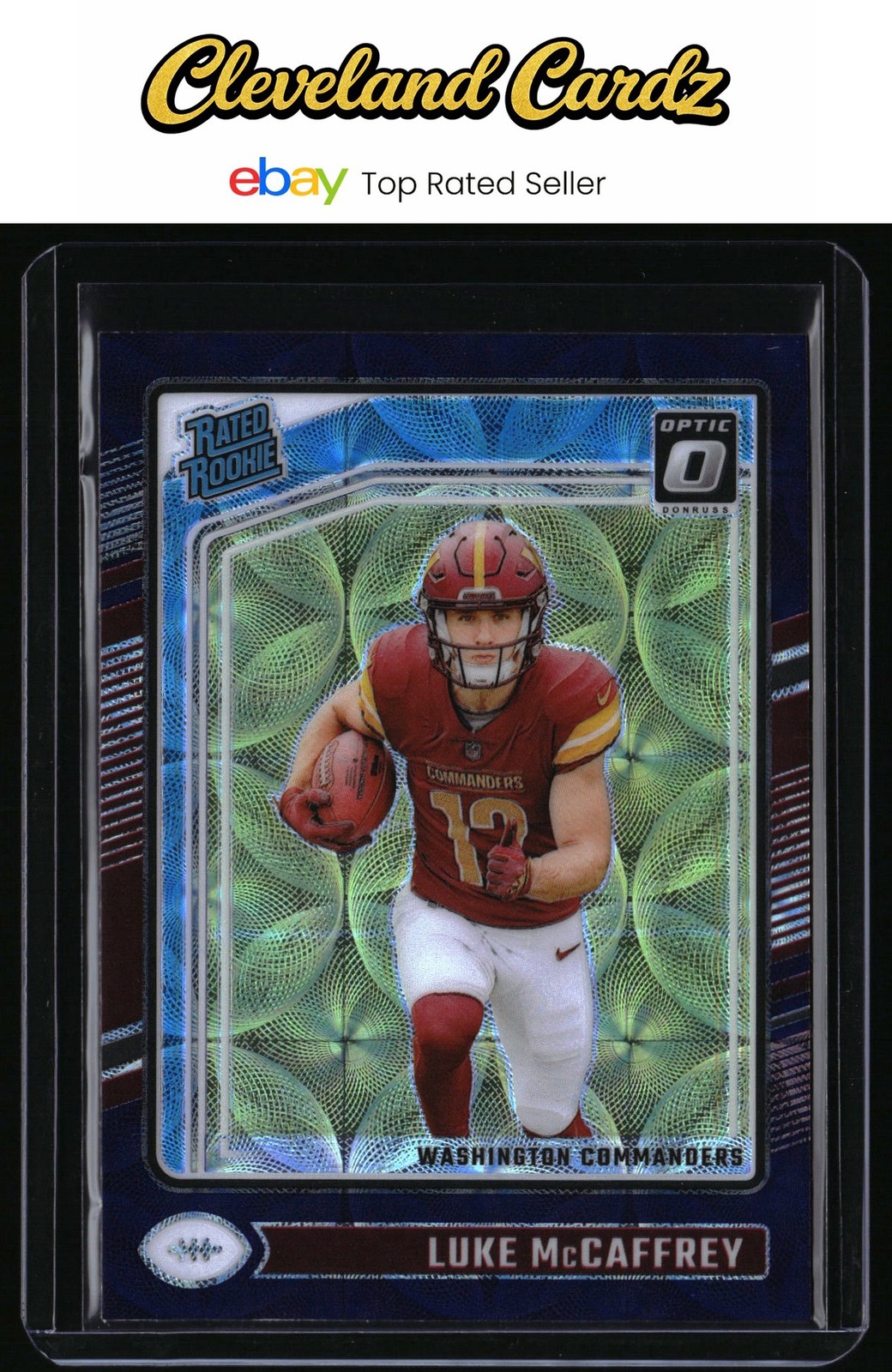 2024 Donruss Optic #268 Luke McCaffrey Purple Scope RC
