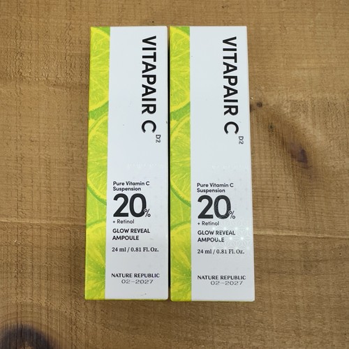 2x Nature Republic Vitapair C Pure Vitamin C 20 Glow Reveal Ampoule 24ml Lot - Afbeelding 1 van 6