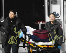 * JOCELYN HUDON & HANAKO GREENSMITH * signed 8x10 photo * CHICAGO FIRE * COA *
