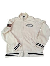 Vintage Polo Ralph Lauren USA FLAG JEANS Zip Up Jacket Men's Track cream RARE L