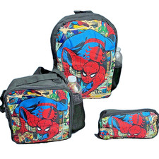 Marvel Spider-Man 3-Piece Backpack Set School Bag with Lunch Box  Pencil Case