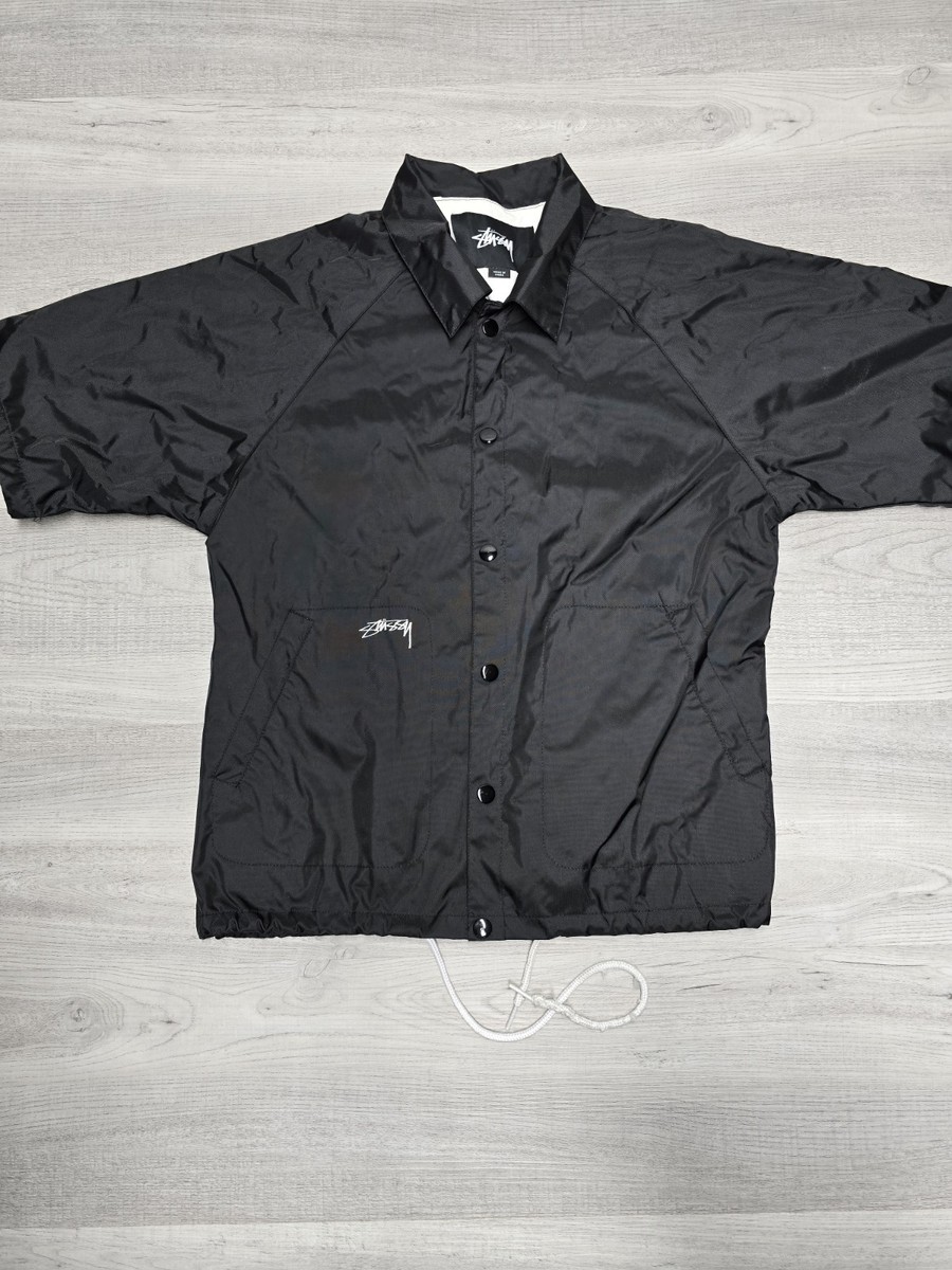 にがり STUSSY 00's fade coach jacket Stussy Mens Coach Jacket Small Black S/S Rain Coat Logo