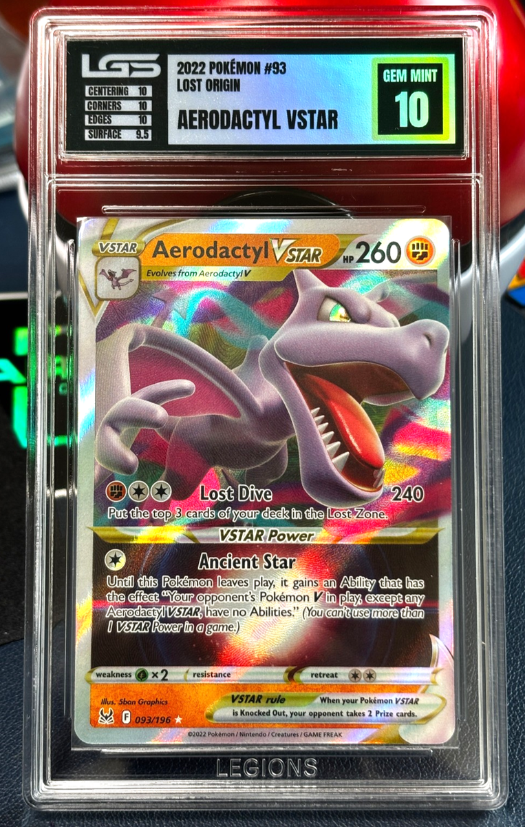 pokemon tcg lost origin 093 196 aerodactyl vstar card - Full Art Holo 093/196 your opponent takes 2 Prize cards. Aerodactyl VSTAR - SWSH11: Lost