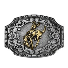 Riding Horse Belt Buckle for Men  Floral Texas Cowboy Cowgirl Halloween Belt B...