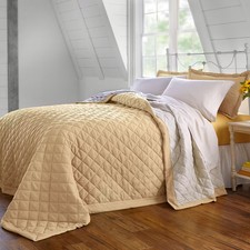 BrylaneHome BH Studio Reversible Quilted Bedspread - Queen, Taupe Ivory