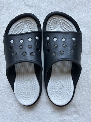 Crocs Classic Slide Black And White Slide Sandals Outdoor Size M8 W10