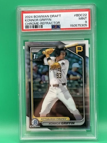 Konnor Griffin 2024 Bowman Draft Chrome Refractor 1st Bowman PSA 9 - Pirates💎
