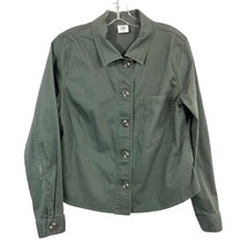 Cabi Crossroads Green Utility Jacket 5298 Button Front Pocket - Size Medium