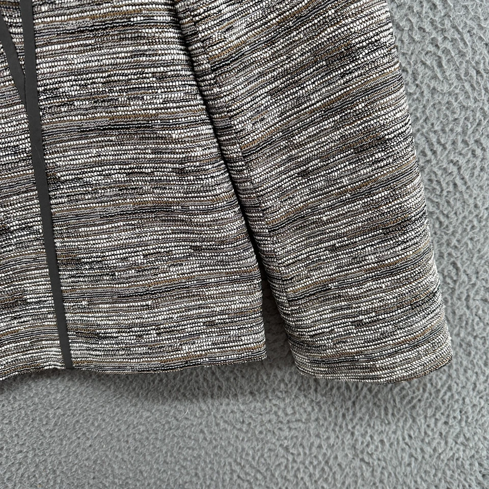 Chaqueta Blazer Lafayette 148 Mujer 12 Marrón Rayas Metálico Tweed Carrera Cuello en V Foto 4 de 4