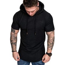 Camiseta Con Capucha Camisa De Algod n De Manga Corta Moda Deportivo Para Hombre