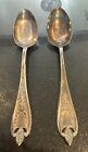 2 International 1847 Rogers Bros Old Colony Silverplate Solid Serving Spoons