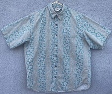 Vintage MAHALO CLOTHING Hawaiian Floral Short Sleeve Shirt size Large USA Made