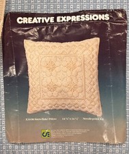 Vintage Creative Expressions SNOWFLAKE PILLOW Needlepoint Kit See Desc
