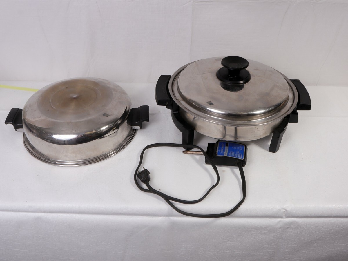 West Bend LIQUID CORE Stainless 10.5 Electric Skillet Domed Lid 
