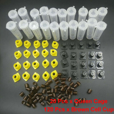 1 Set Bees Tools Cages King Queen Apicultura Kit Complete Nicot Cage Cups Cell~