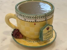 Boston Warehouse Tick Tock Kitchen Timer Strawberry Tea Cup