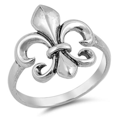 Fleur De Lis Cute Ring New Sterling Silver Band Sizes 4-10