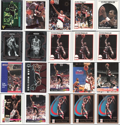 (100) Clyde Drexler Hall of Fam Lot NBA Basketball Cards Base Inserts Collection - Picture 4 of 12
