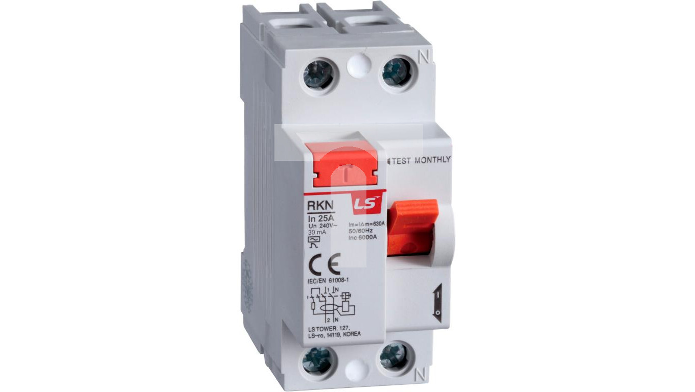 Residual current circuit breaker 2P 25A 0.03A type A RKN2P 25A 30MAA 0622 /T2UK