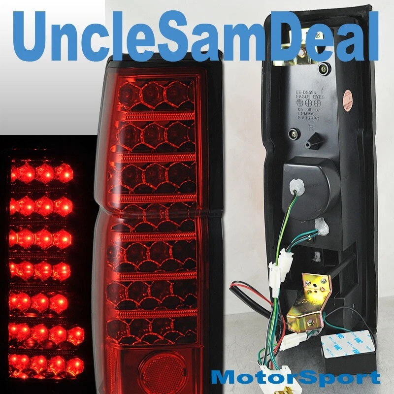 86-97 PARA PICKUP NISSAN CARROCERÍA DURA EURO ROJO LED L.E.D. PAR DE LUCES TRASERAS AJUSTE DIRECTO Foto 2 de 2