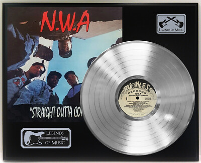 NWA - Straight Outta Compton Silver LP Record Plaque Display