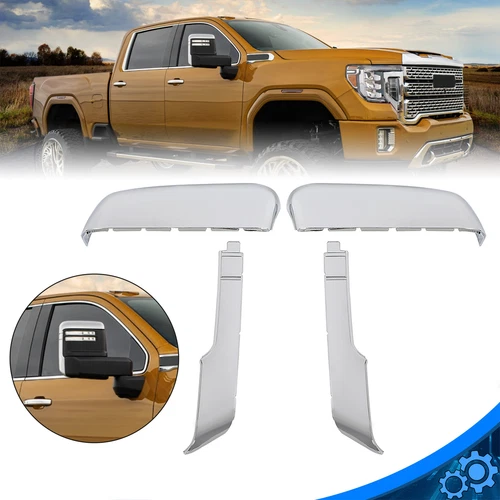 Top&Side Mirror Cover Caps For Chevy Silverado GMC Sierra HD 2500 3500 2020-2023