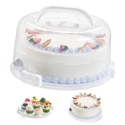  Cake Carrier with Lid and Handle, Two Sided Cupcake Carrier Holder for White