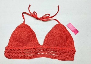 red crochet bikini top
