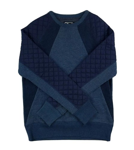 PRPS Blue Cotton Quilted Nylon Crewneck Sweater Size Mens Small NWOT