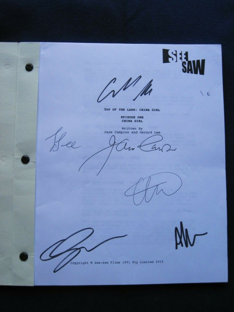 ORIGINAL TOP OF THE LAKE SCRIPT SIGNED by JANE CAMPION ELISABETH MOSS