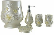 5 Piece Melrose Resin Waste Basket Set, Yellow