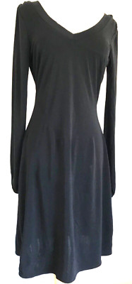 NWT Boston Proper Longsleeve Dress Stretch 4 Buttons V neck, Stretch Chic Classi