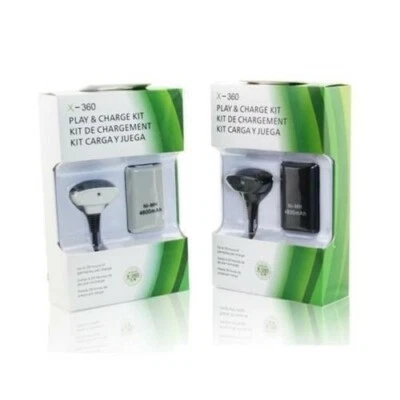 KIT CAVO FILO USB + BATTERIA RICARICABILE PER XBOX 360 JOYSTICK CONTROLLER 1000