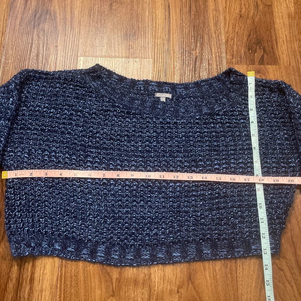 Charlotte Russe Knit Blouse Blue Scoop Neck Cropped Pullover Shirt Womens S - Image 3 of 4