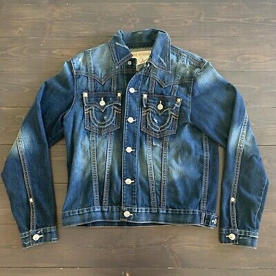 Mens True Religion Jimmy QT Denim Distressed Jean Jacket Mens True Religion Jimmy QT Denim Distressed Jean Jacket