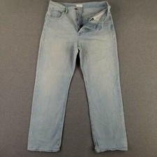 7 For All Mankind 34x31 Easy Straight Fit Jeans Thick Heavy Denim Button Fly