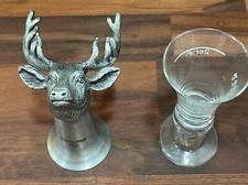 Set of 2 Jagermeister Shot Glasses ~ 1 Stemmed, 1 Deer Stag! 🥃 👀
