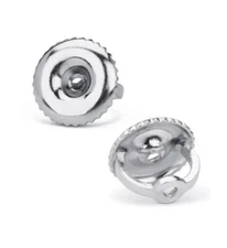 14K White Gold Replacement 1 Pair Screw Back for Stud Earrings Gift