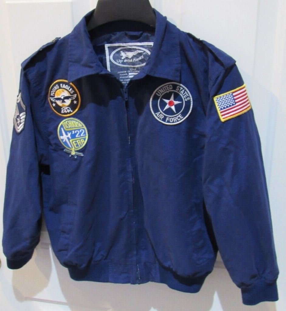 U.S. Air Force Jacket Boy's size Medium 10 EAA patches USAF