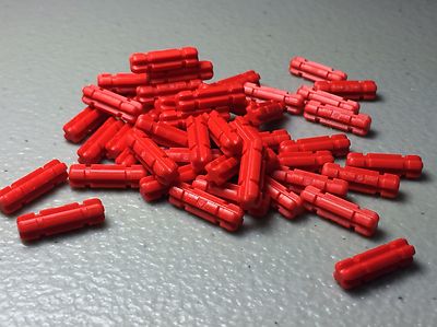 New LEGO Red Technic, Axle 2 Notched (LOT OF 50) 32062 - AUTHENTIC 