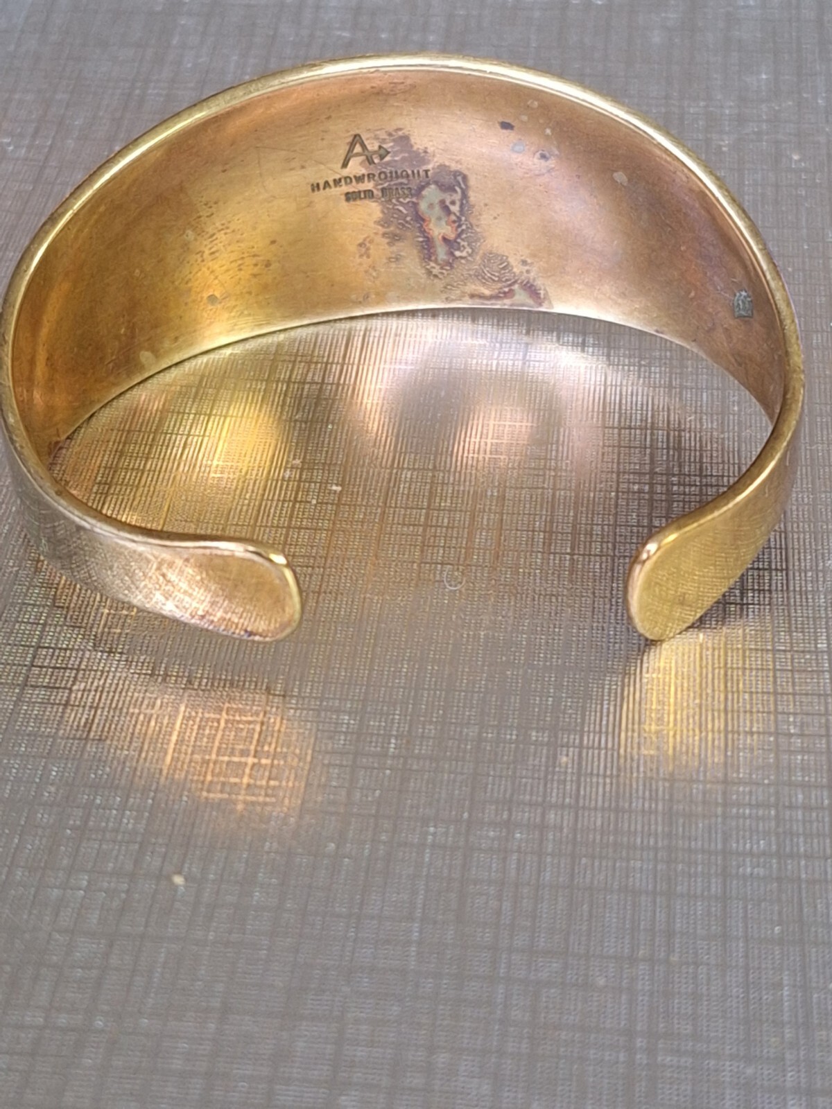 A Handwrought Solid Brass Bracelet Cuff , vintage - image 4