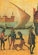 Postcard Vittore Carpaccio's "Arrival of the Ambassadors" (1498) Italian Artwork