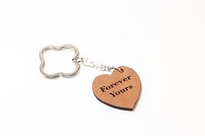 Heart Leather Key Chain Engrave, Personalize wit your loved ones names date