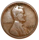 1924S LINCOLN WHEAT CENT - Fine - #0734DX - FREE SHIPPING