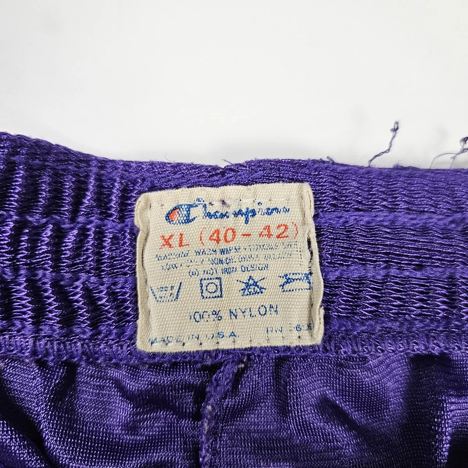 Vtg Champion Milwaukee Bucks Shorts XL 40-42 Purple NBA Basketball Drawstring - Image 3 of 4