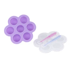 Acorn Baby Purple Food Container Freezer Tray with Thin Lid and 2pk Spoons