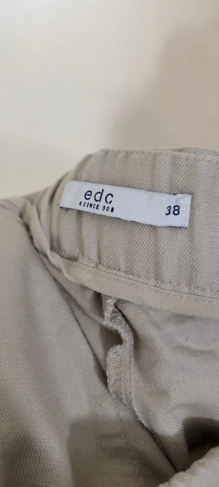 Edc par Esprit Taille 38 Superbe pantalon beige femme coton lin - Photo 3/3
