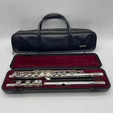 YAMAHA YFL-221S II Student Flute Nickel Silver Plated with Hard Case  Bag Used