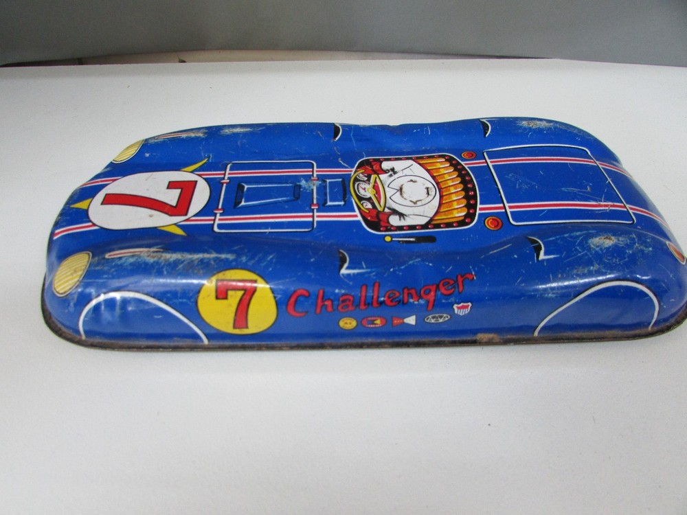 CHALLENGER 7 RACE CAR JAPAN VINTAGE TIN PLATE FRICTION